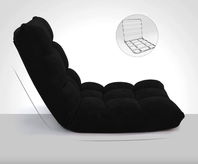 Крісло Costway Tiktok підлогове з регульованою спинкою чорний -UKMarket-, фото 1