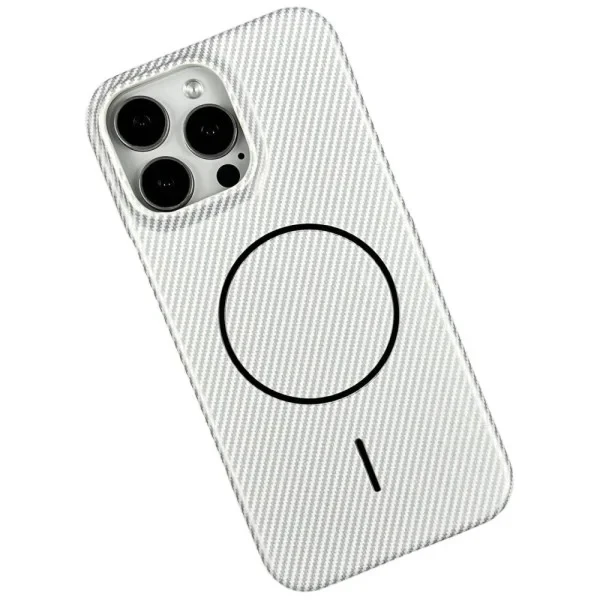 Чохол-накладка Infinity Carbon Case MagSafe для Apple iPhone 16 Pro Max White, фото 1