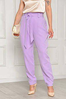 Штани жіночі однотонні бузкового кольору 208211M