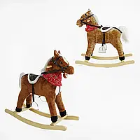 Дитяча качалка-каталка м'яка Конячка музична (рухається хвіст та рот) 2 кольори (B 38760)