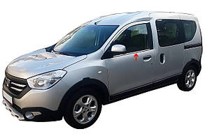 Окантовка вікон (2 шт., нерж.) OmsaLine - Італійська нержавійка для Dacia Dokker 2013-2022 рр