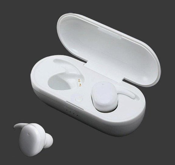 Бездротові Bluetooth-навушники із зарядним футляром Wireless Design Headset V5.0 Білі 184720, фото 1