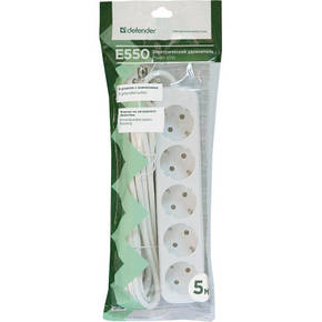 Мережевий подовжувач Defender E550 5,0м, фото 1