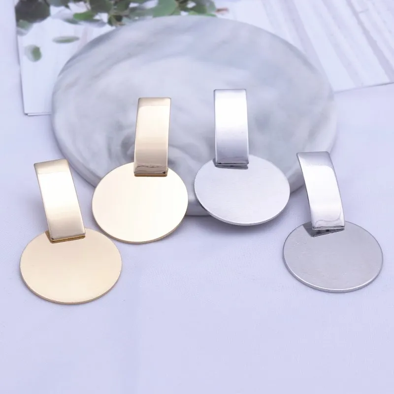 Сережки круглі монетки і прямокутник полоса у вигляді кругів 2 кольори, фото 1