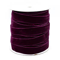 Оксамитова стрічка 2,5 см, темно-малинова