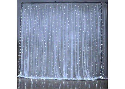 Гірлянда RD-9002 Штора 150LED 3mх1m, 15LEDX10-сулик контрол.220V з хвіст. заглушений. Колір ламп — білий 198666