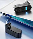 Міні USB 3.0 хаб H-4 для ноутбука/ПК поворотний. USB-розгалужувач/концентратор, фото 9