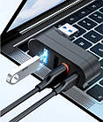 Міні USB 3.0 хаб H-4 для ноутбука/ПК поворотний. USB-розгалужувач/концентратор, фото 7
