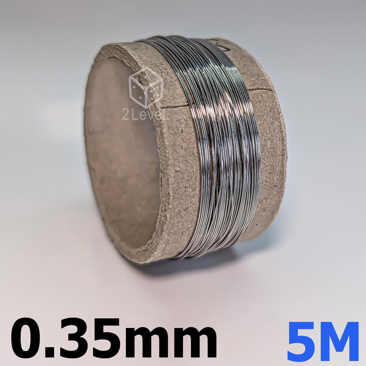 Нитка нікельхром 0.35 мм Намотка 5 м Ніхромовий дріт Струна ніхромовий для запаяктових верстатів Х20Н80, фото 1