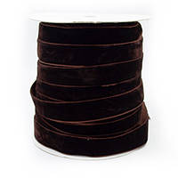 Оксамитова стрічка 2,5 см, темно-коричнева