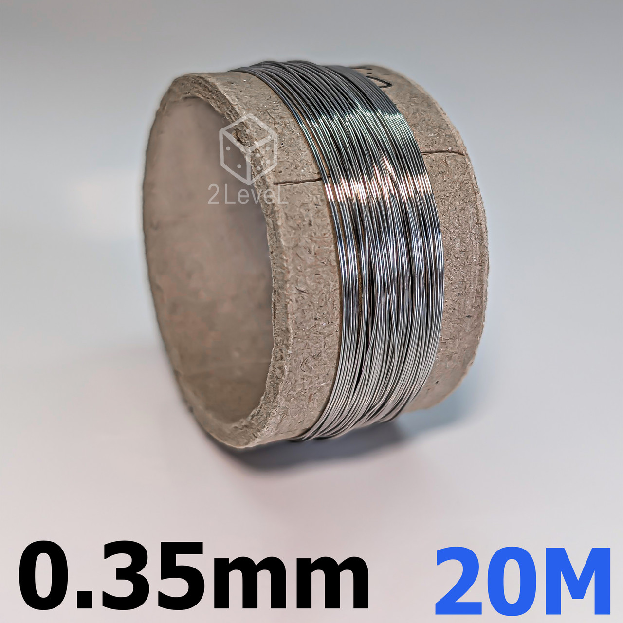 Нитка нікельхром 0.35 мм Намотка 20 м Ніхромовий дріт Струна ніхромовий для запаяних верстатів Х20Н80, фото 1