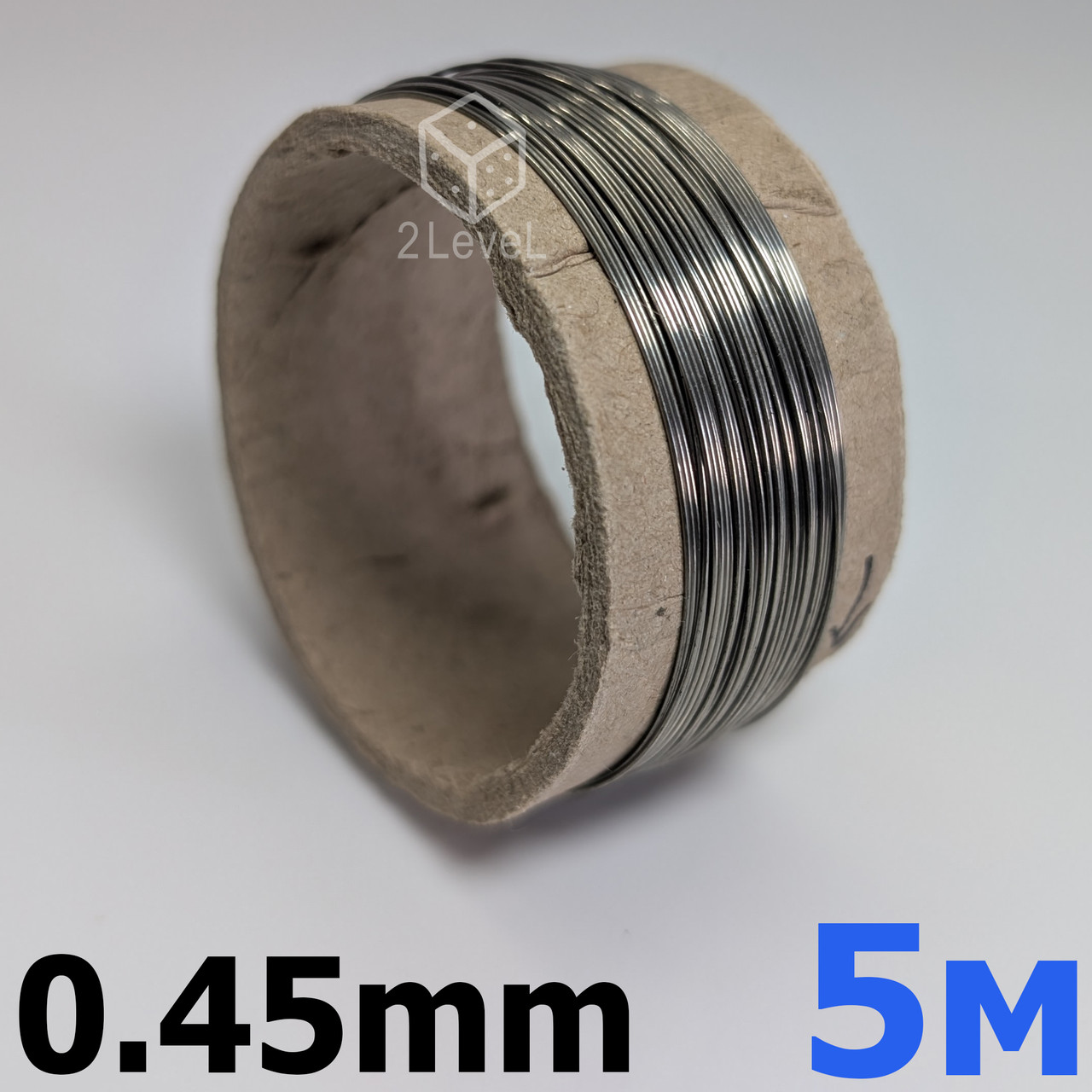 Дріт нехром 0.45 мм Намотка 5 м Ніхромовий струна для відрізування Тонкий дріт ніхром Струна Х20Н80, фото 1