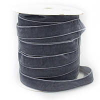 Оксамитова стрічка 2,5 см, сіра