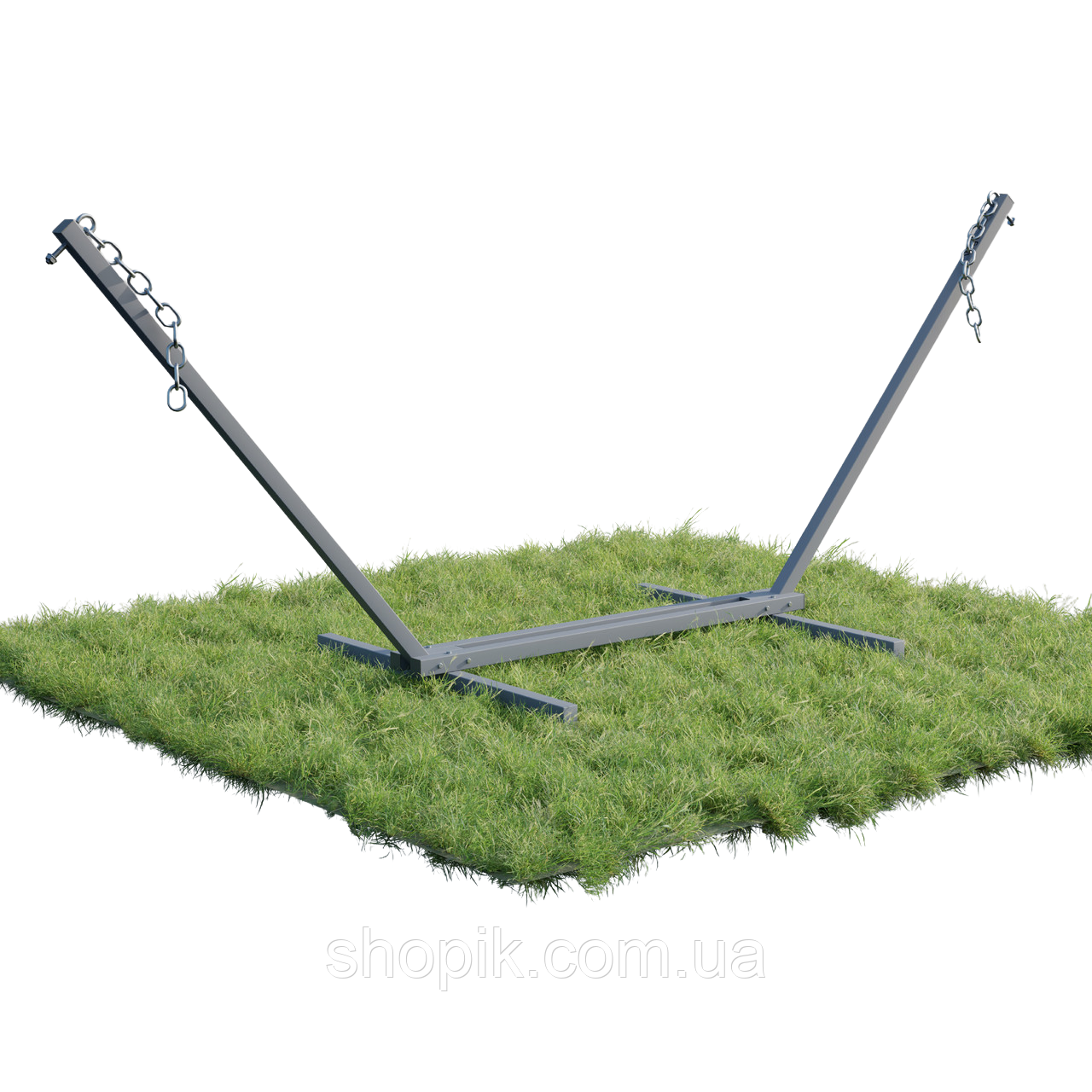 Металева стійка тримач для двомісного гамака WCG сталевий каркас із профілю 50х50 на гамак Сірий, фото 1