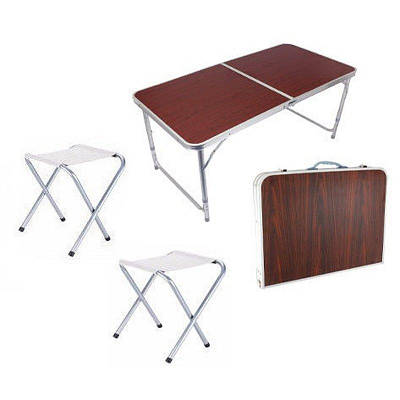 Стіл валіза та 2 стільці для кемпінгу пікніка 60х90 см 150107