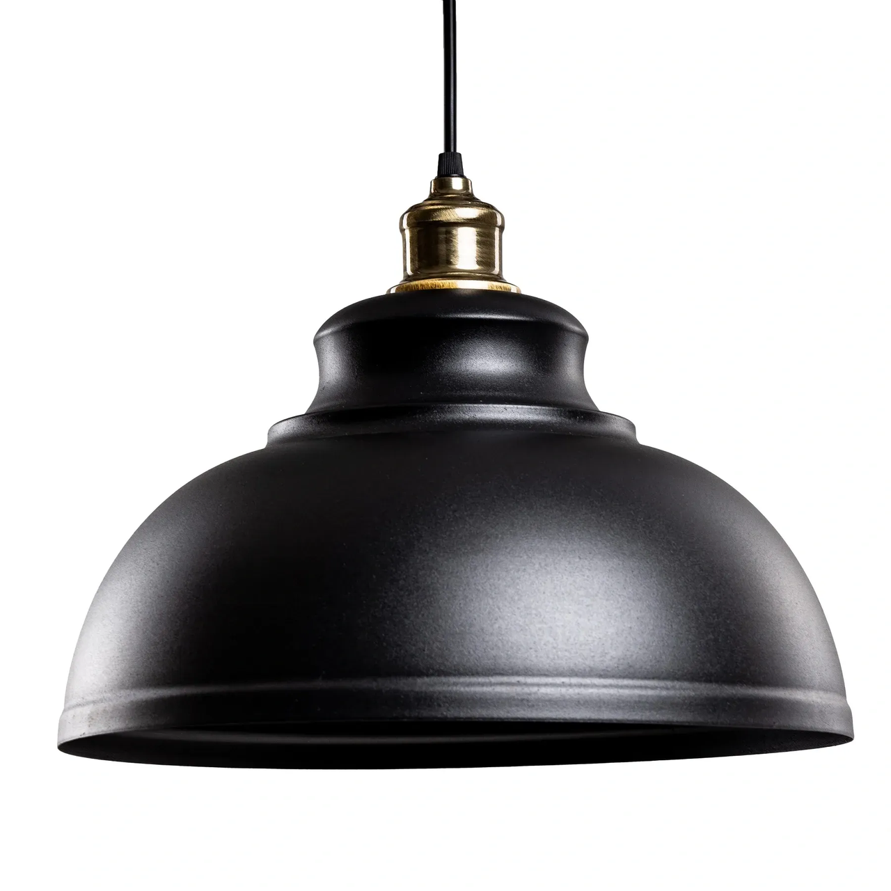 Люстра лофт чорна півсфера з цоколем E27 металева