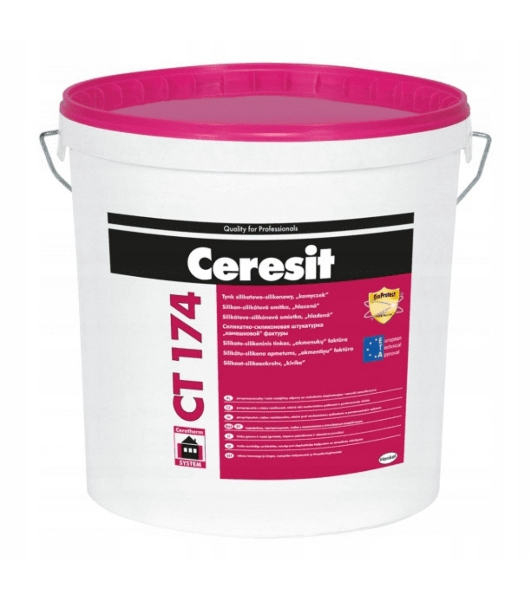 Силіконова штукатурка Ceresit CT174 Silicate Silicone 25 кг 1,5 мм, фото 1