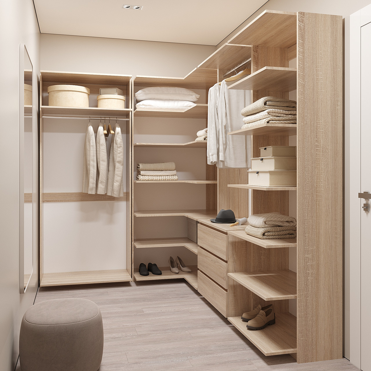 Гардеробна система, модулі гардеробні, шафа для одягу 2100х4200х500 мм  Дуб Сонома, фото 1