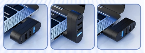 Міні USB 3.0 хаб H-4 для ноутбука/ПК поворотний Міні USB 3.0 хаб H-4 для ноутбука/ПК поворотний