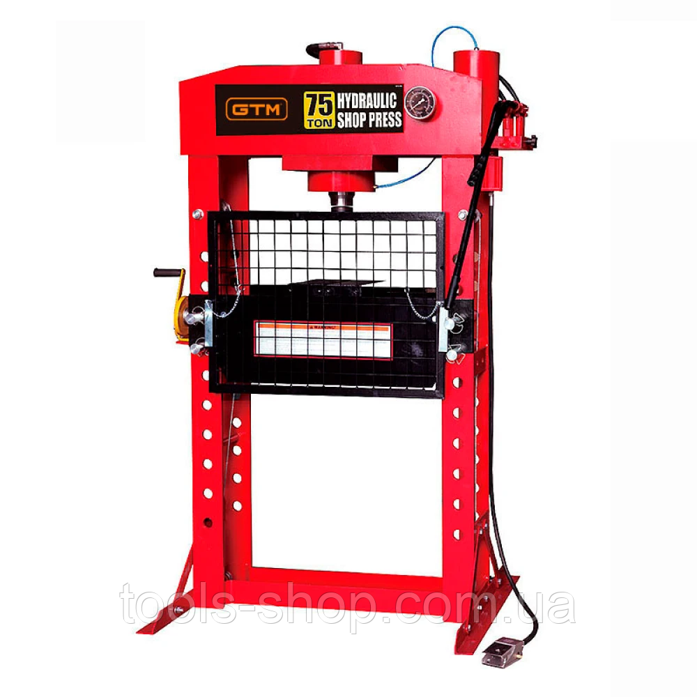 Прес пневмогідравлічний 75т GTM TY75021 з манометром (32938), фото 1