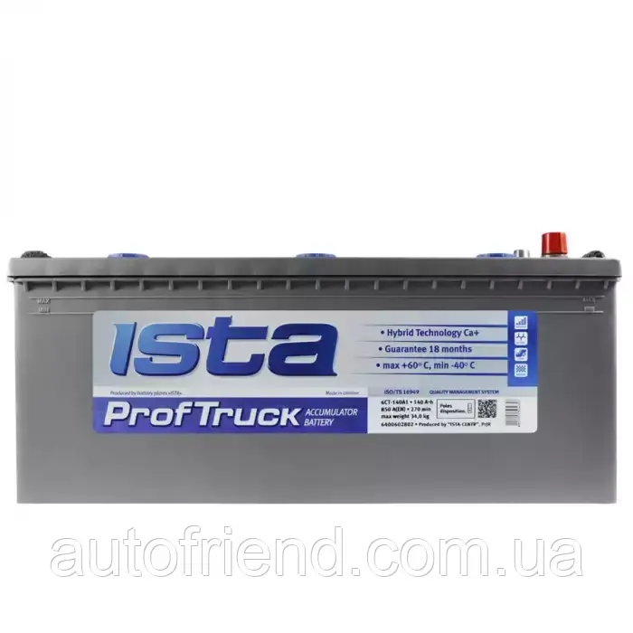 Акумулятор Ista Prof Truck 140Ah бокова(+/-) (850EN) (д513*ш189*в223), фото 1
