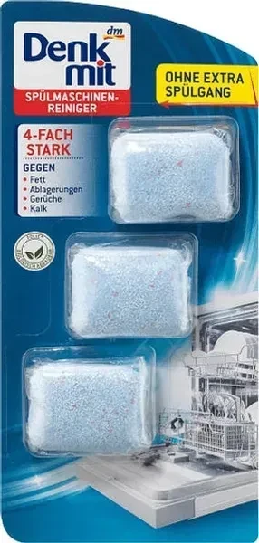 Засіб для чищення посудомийних машин Denkmit 4-Fach Stark Spülmaschinenreiniger уп/ 3 табл.