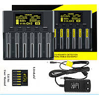 Універсальний зарядний пристрій LiitoKala Lii-S6 EU на 6 каналів + автомобільний кабель