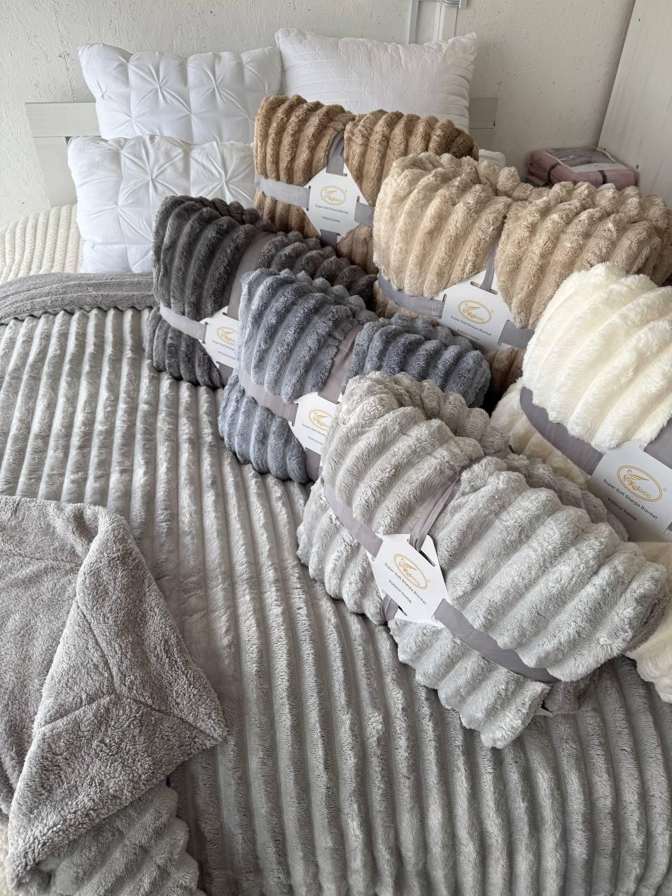 Двостороннє тепле покривало на овчині Шарпей, фото 1