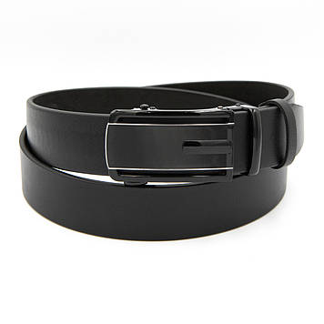 Чоловічий шкіряний ремінь (35мм) з автоматичною пряжкою 02370016 чорний Натуральна шкіра