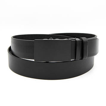 Чоловічий шкіряний ремінь (35мм) з автоматичною пряжкою 002370049 чорний Натуральна шкіра