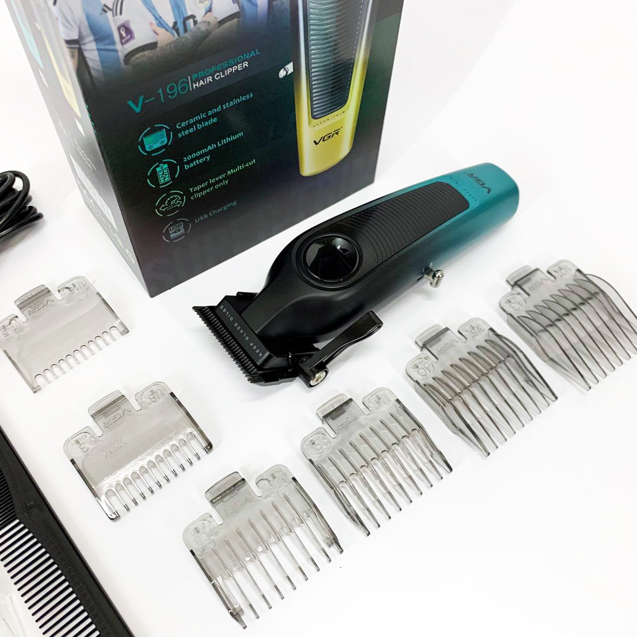 Акумуляторна машинка для стрижки VGR MF-301 V-196 GREEN, фото 1