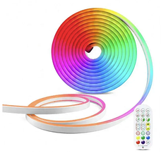 Гнучка світлодіодна смарт-стрічка RGB "SFK-11" LED Neon USB 10м RGB з керуванням через смартфон та пультом, фото 5
