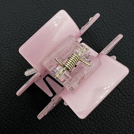 Краб для волос глянцевый акриловый карамельного цвета с узорами  длина 4.5 см ширина 5.5 см, фото 3