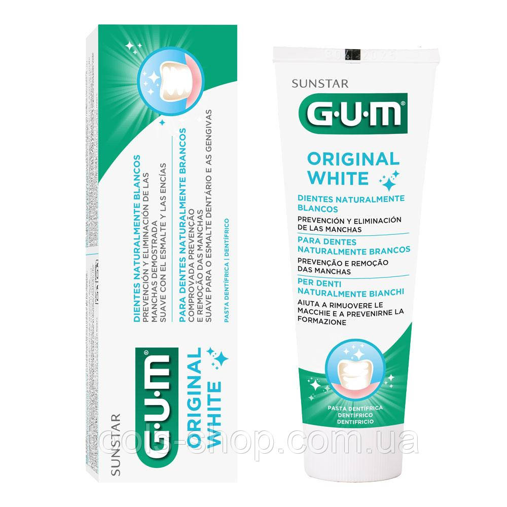 Вибілювальна зубна паста GUM Original White 75 мл, фото 1