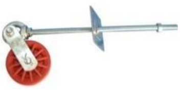 Ролик нейлоновий 90 мм посилений зі шпилькою М12 для напрямного ланцюга, фото 1