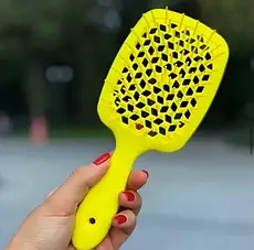 Гребінець для волосся Small Superbrush від Janeke, жовтий неон