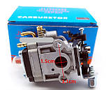 Карбюратор 40-5 JUNON для бензотримера, мотокоси, кусторіза, 2-тактний двигун (Ø впуску 15 мм, монтаж 31 мм), фото 2