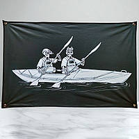 Прапор "Оператори-скелети в байдарку" 100×70 см, люверси