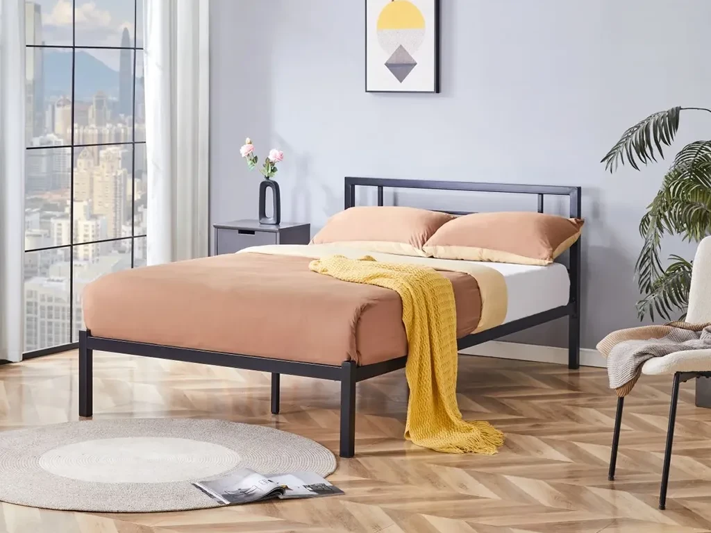 Металеве ліжко LM2-FX, 120х200, чорний, фото 1