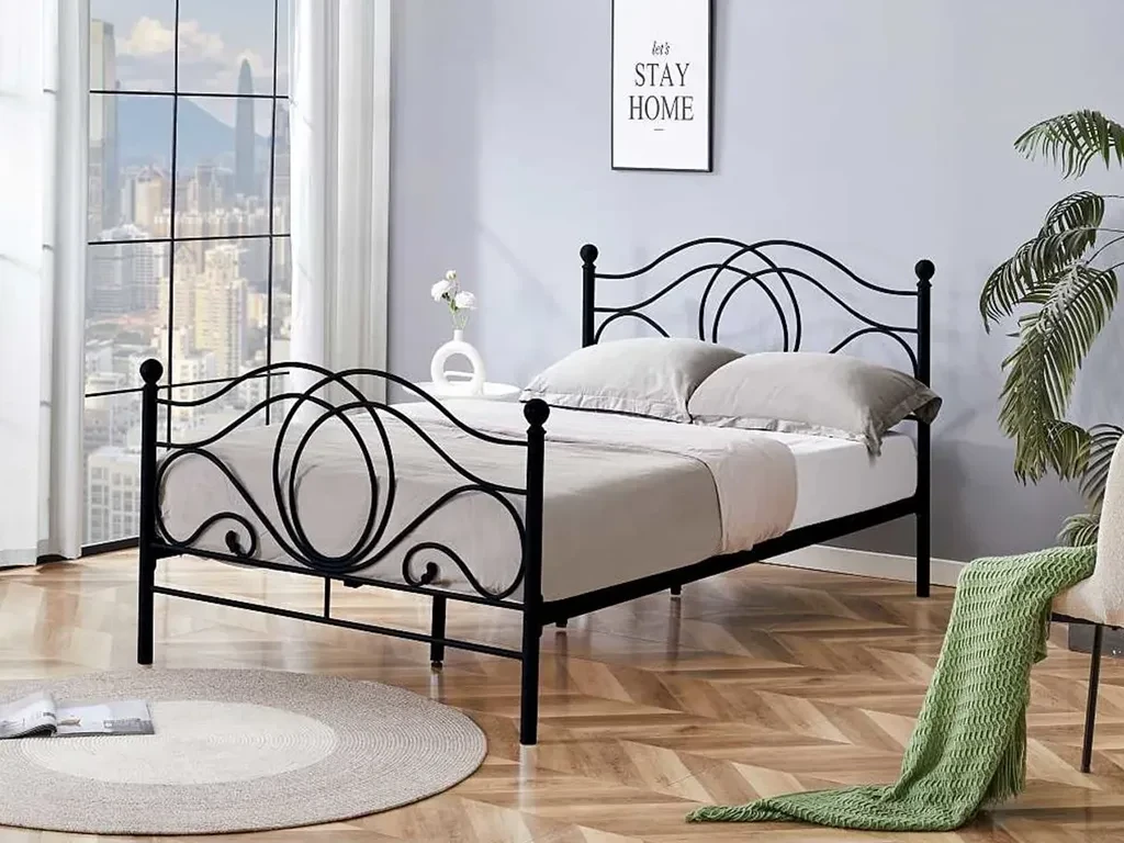 Металеве ліжко LM3-FX, 120х200, чорний, фото 1