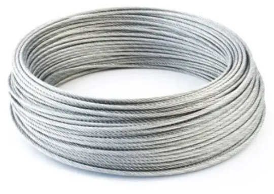 Трос Ø 5 мм, нержавіюча сталь A4 AISI 316 для лінії годівлі, обладнання та запчастини для птахівництва, фото 1