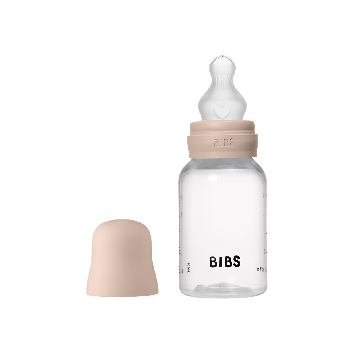 Дитяча пластикова пляшечка BIBS Baby Bottle Round Silicone 150 мл Slow Flow (повільний потік) Blush, фото 1