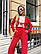 Жіночий костюм у смужку червоного кольору, фото 2