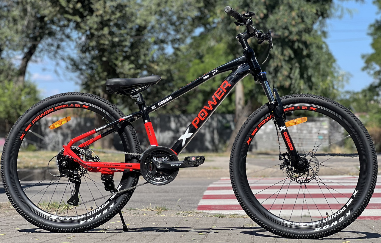 Велосипед спортивний гірський 26" Corso X-POWER PW-69003 чорно-червоний на зріст 130-145 см, фото 1