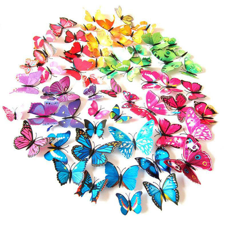 Об'ємні 3D метелики на стіну (шпалери) для декору