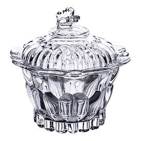 Цукерниця скляна Ø9 см цукерниця з кришкою прозора HP-4-113