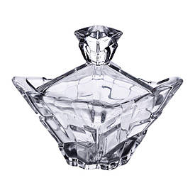 Цукорниця з кришкою 8.5×8.5×8.5 см ваза цукорниця квадратна скляна HP-4-116