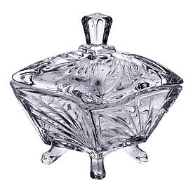 Цукорниця з кришкою 7.5×7.5×9 см ваза цукорниця скляна HP-4-117