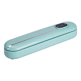 Вакууматор побутовий для сухих і вологих продуктів 300 Вт вакуумний пакувальник з пакетами Бірюзовий