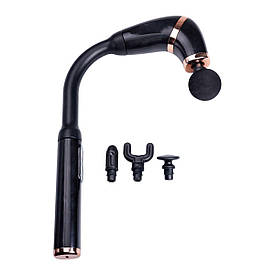 Перкусійний ручний масажер акумуляторний 17 Вт зарядка від USB до 3200 об/хв Чорний HP-11-11B